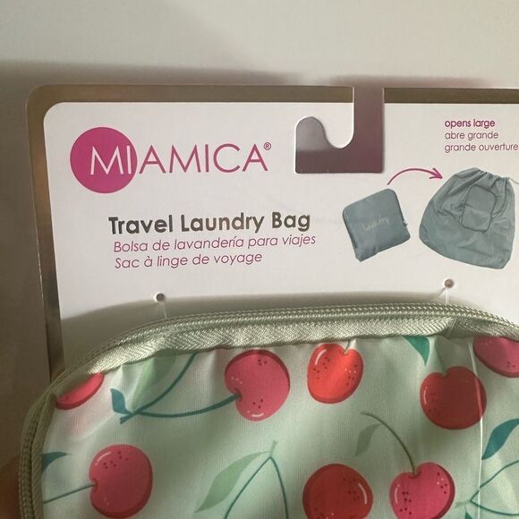 MIAMICA Green Red Pink Foldable Travel “Laundry” Bag - Picture 3 of 9